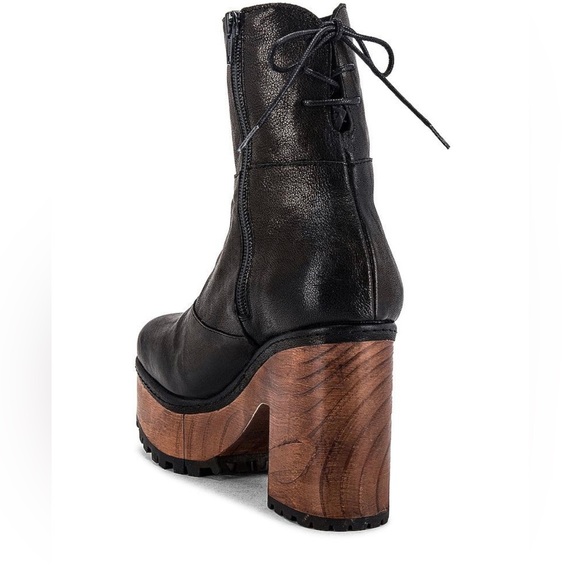 Hard to find! NWOT Free People Kenna Leather Platform Clog Boots /Sexy Back Lace - Picture 5 of 7